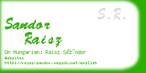 sandor raisz business card